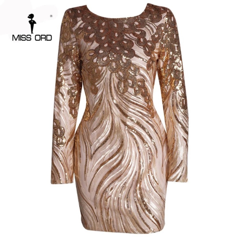 Gold Sequin Cocktail Dress